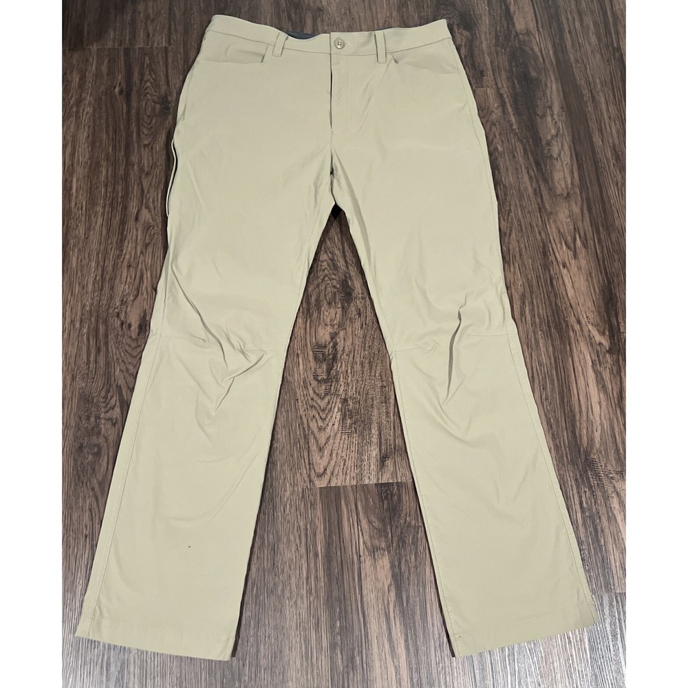 Eddie Bauer Pants Mens 36x32 Brown Lightweight Canvas Flat Front Straight Leg